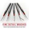 U.S. Art Supply; 5 Piece Miniature Tight Spot Micro Fine Detail Art & Beauty Taklon Brush Set with Wood Handles; Category:Specialty; Image:6